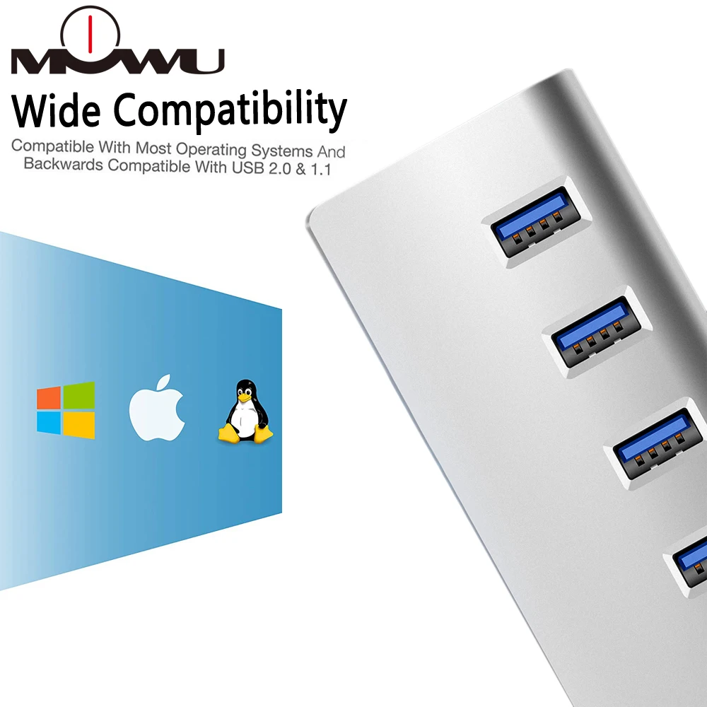 7 Алюминиевый порт USB 3,0 концентратор 5 Гбит/с высокоскоростной адаптер питания для ПК ноутбук Mac