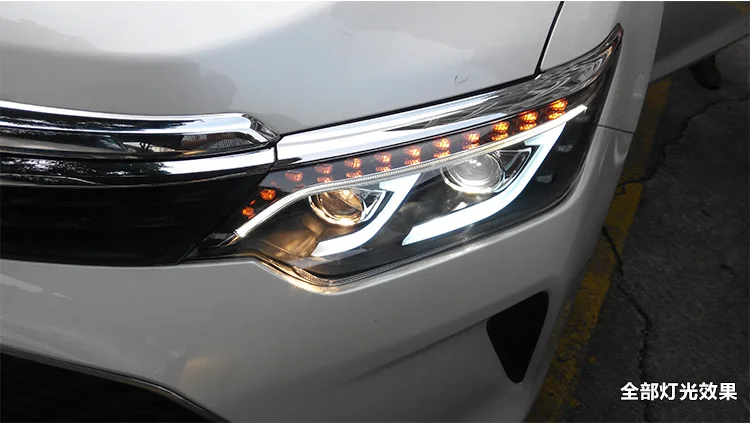 Автомобильный Стайлинг для Toyota Camry V55 светодиодный фонарь- год Camry фары drl Объектив двойной луч H7 HID Xenon