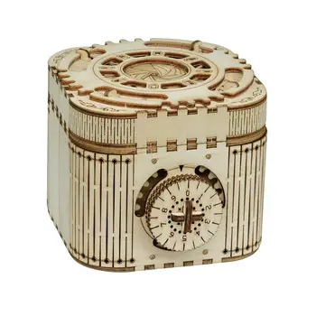 

DIY Wooden Mechanical Music Box Password Assembly Puzzles Model Kit Kids Toy