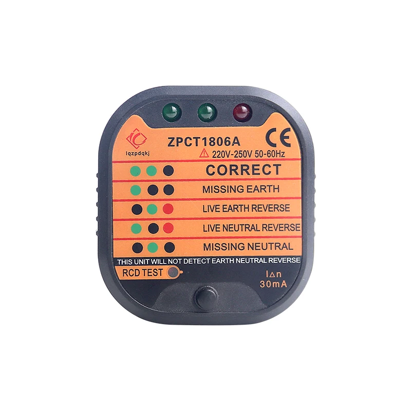 1 PC EU UK US Outlet Socket Tester Detector Circuit Polarity Voltage Plug Breaker Ground Zero Line Switch 5