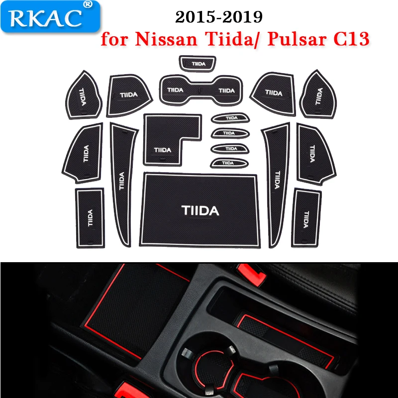 Противоскользящий резиновый коврик с отверстиями для ворот Nissan Tiida Pulsar C13 2015-2019