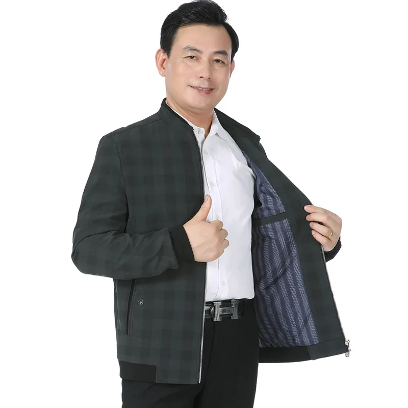 

Spring And Autumn MEN'S Coat 2020 New Style Jacket Men's Stand Collar Casual Thin Middle-aged Daddy Clothes