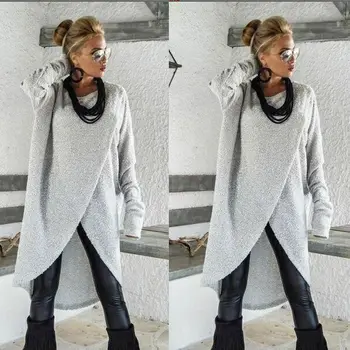 

2019 Women Sweater Long Sleeve Dress Pullover Tops Loose Casual Brief Sweaters