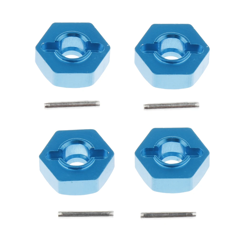4pcs Metal 12mm Wheel Hex Drive Hubs Set Blue for WLtoys 1/18 RC Crawler car