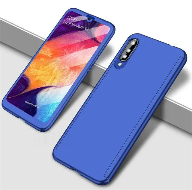 Синий 360 Полное покрытие Защитный чехол для samsung Galaxy S7 S8 S9 плюс S10E Lite чехол для A50 A70 A40 A30 A10 A60 M20 M30 M10 чехол сумка - Цвет: Синий
