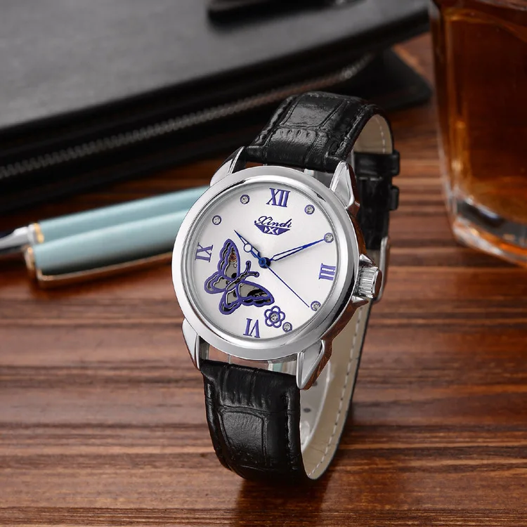 

Xindi Women's Automatic Analog Watch Men Watch Leather Belt Cool Hollow out