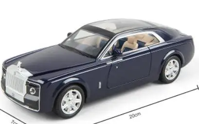 1:24 Высококачественная модель спортивного автомобиля Rolls-Royce sweptail из сплава, металлическая модель под давлением со звуком и светильник - Цвет: Blue