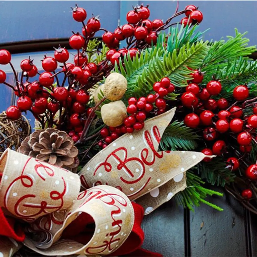 30 см светодиодный Рождественский венок с искусственная сосна шишки ягоды и цветы праздничное переднее украшение для подвешивания на двери Couronne Noel