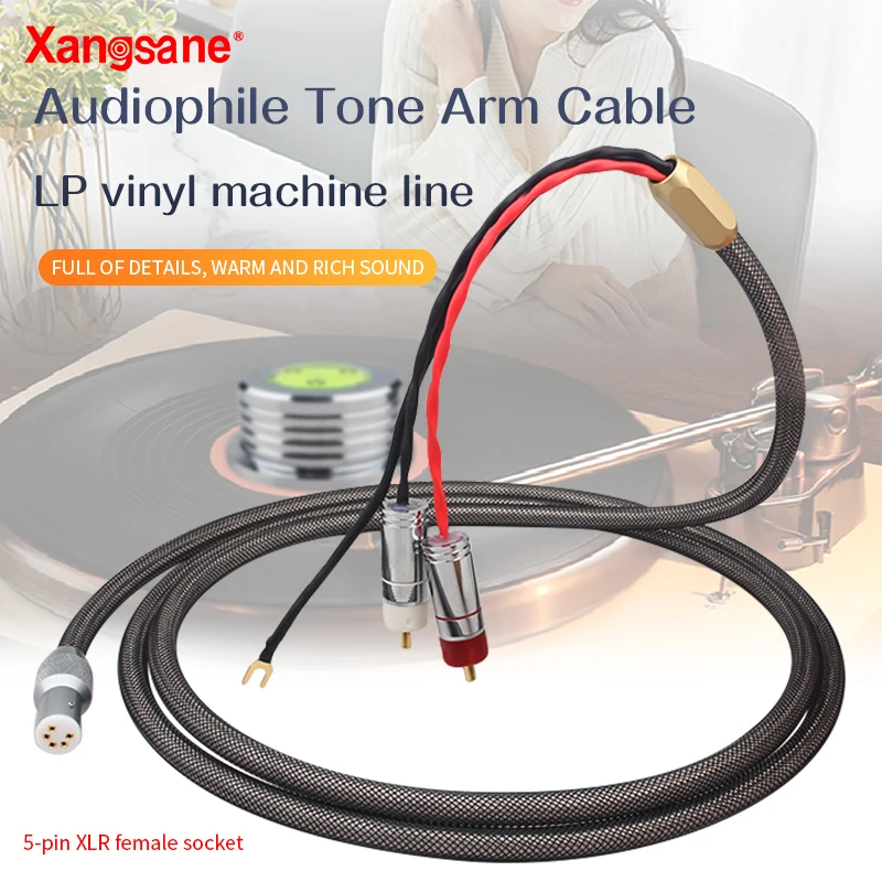 Xangsano Di Alta Qualità Lp Vinile Record Tonearm Cavo Cavo Segnale Audio Xlr Presa Femmina A Cinque Core Dedicata Per Fonografo