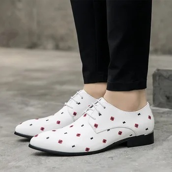 

Men Luxury Brand Designer British Style Men's Fashion Leather Pointed Toe Slip-on Wedding Shoes Mens Casual Flats Plus Size