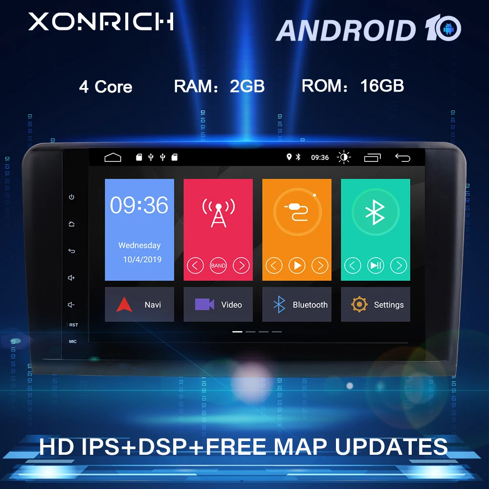 Автомагнитола 2 Din на Android 10 с GPS DVD для Mercedes Benz ML W164 ML350 ML500 X164 GL320 GL мультимедийная