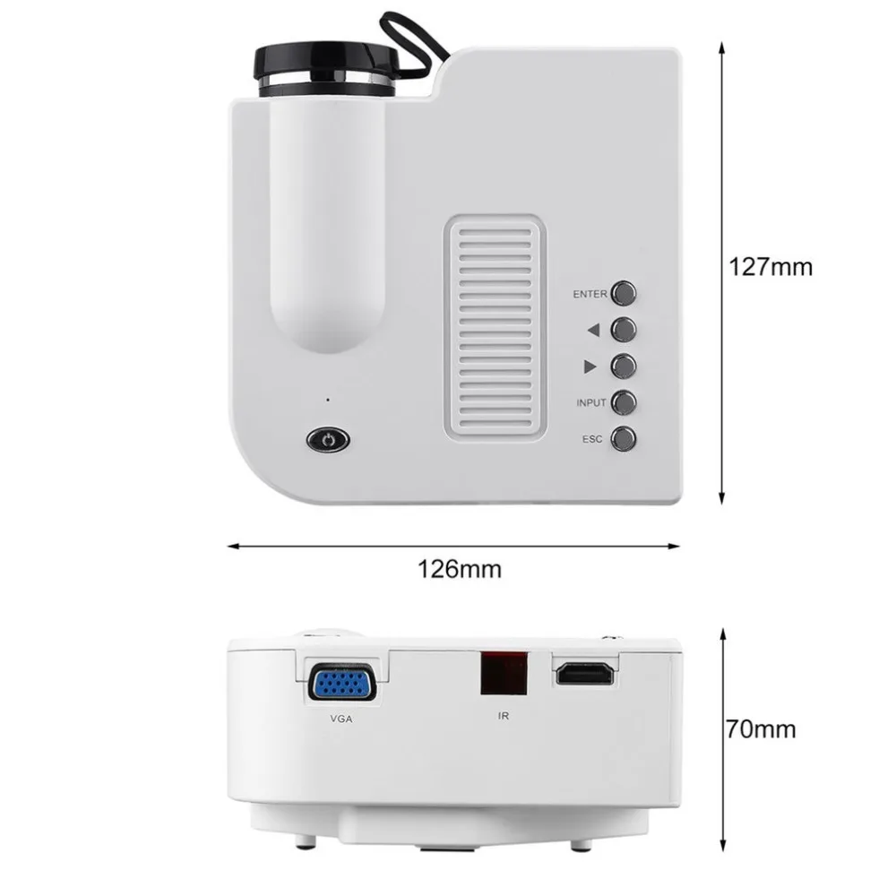 UC28 Мини-проектор HD Home 1080P портативный домашний кинотеатр проводной светодиодный проектор ЖК-дисплей технология для конференц-системы