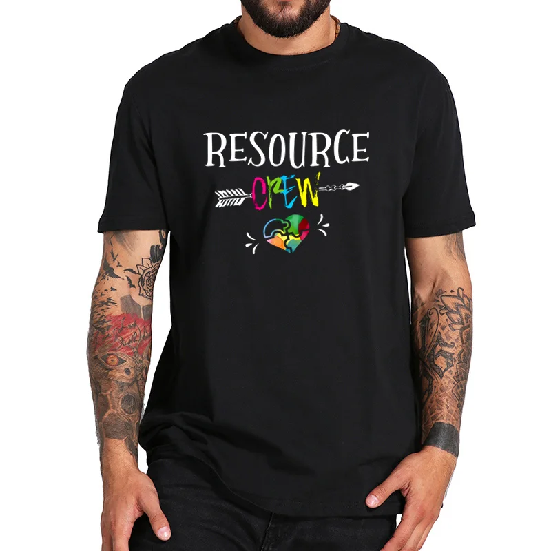 Resource Crew SPED T Shirt Special Education Teacher Heart Gift Tshirt EU Size High Quality Cotton Graphic Print Tops Tee | Мужская