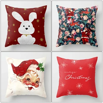 

Merry Christmas Cushion Cover Decorative Pillow Cover Christmas Ornament Pillowcase For Home Gift For Happy New Year 2020