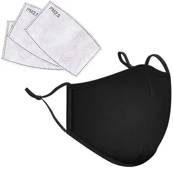 

Unisex Black Cotton Anti-Dust Reusable Breathable Mouth Mask Dustproof Windproof Washable Face Mask For Cycling Mascarillas