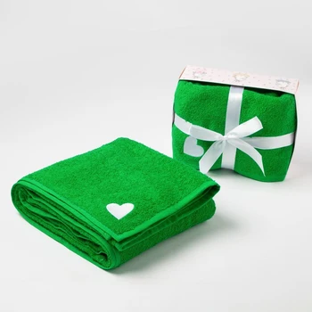 

Baby gift towel "Baby Ya" 100x150 cm, green color, 340 g / m2
