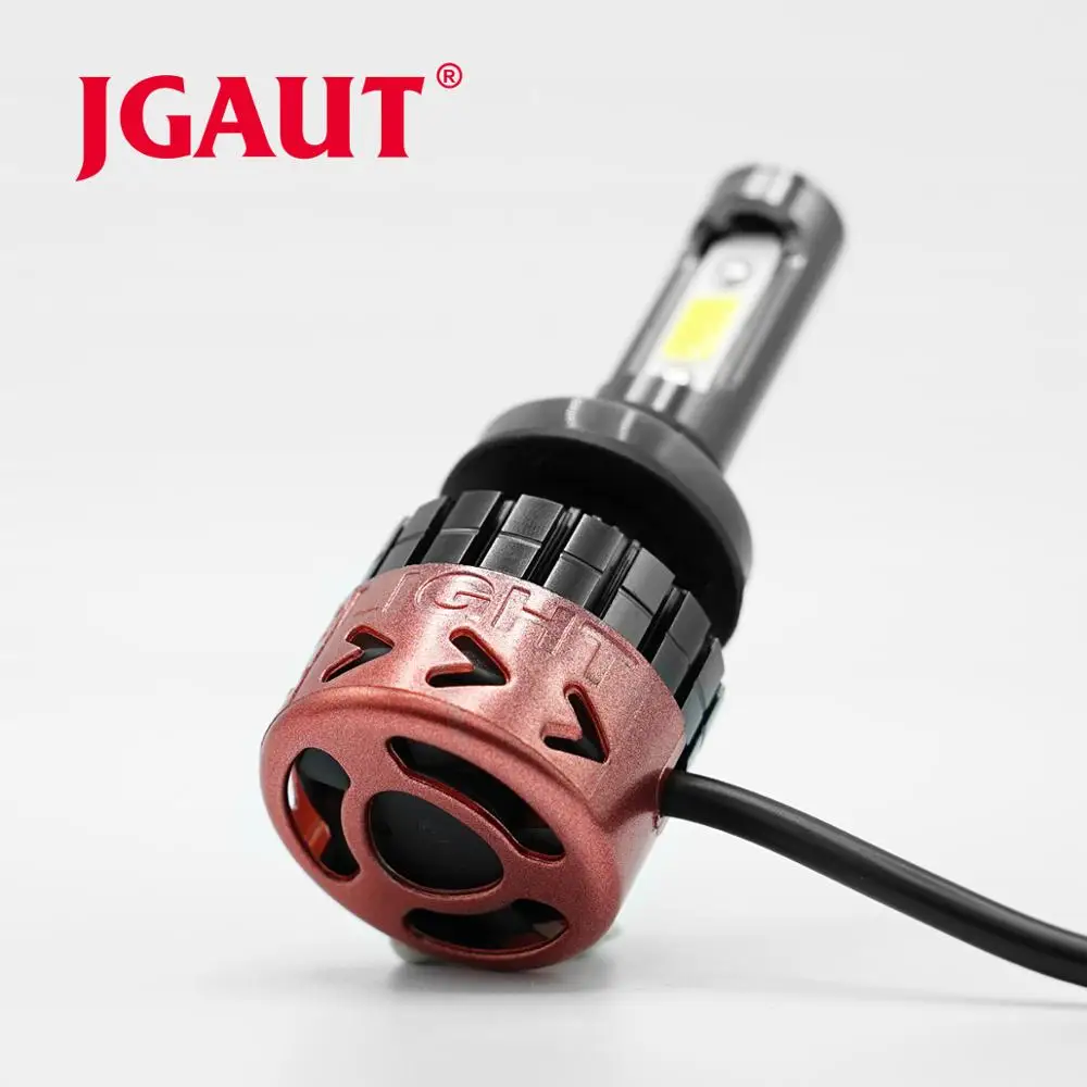 JGAUT светодиодный фары автомобиля 4 боковые COB чипы 72 Вт 7600LM встроенный турбо вентилятор лампы H1 H4 H11 H13 H27 880 881 Авто Противотуманные фары