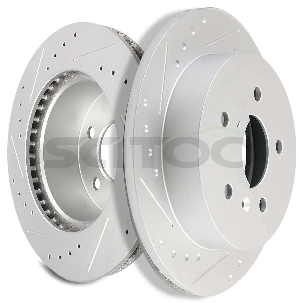 Scitoo Car Parts Replacement Rear Brake Discs Rotors Drill Slot Fits