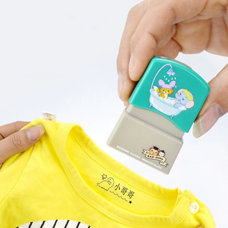 Sello personalizado Personal para niños y estudiantes, sello con del nombre del bebé, impermeable, no se decolora, ropa de dibujos para guardería|Sellos| - AliExpress