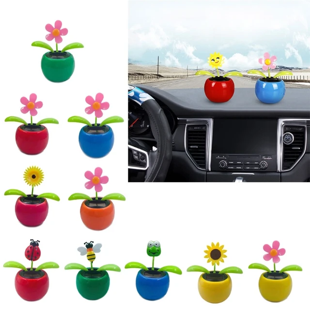 2024 New Solar Powered Car Swinging Decorations Widget Creative Flower  Beetle Ornament - AliExpress