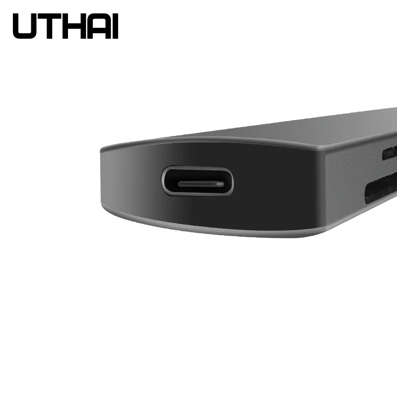 UTHAI C47 type-C Мульти адаптер к HDMI 4K USB3.0 конвертер для Macbook Pro 5 в 1 док-станция для переключения PD Быстрая зарядка