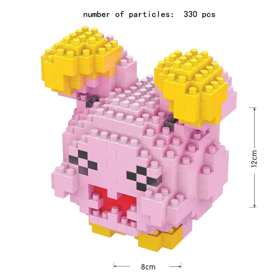 TAKARA TOMY 41 styles Pokemon Pikachu Building Blocks 3D DIY Educational Model Ornament Mewtwo Micro Small Assembled Block Brick