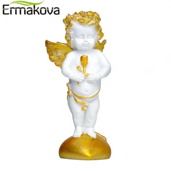 

ERMAKOVA Nordic Retro Hand-Painted Character Sculpture Creative Resin Angel Figurine Crafts Home Furnishings Desktop Decor Gift