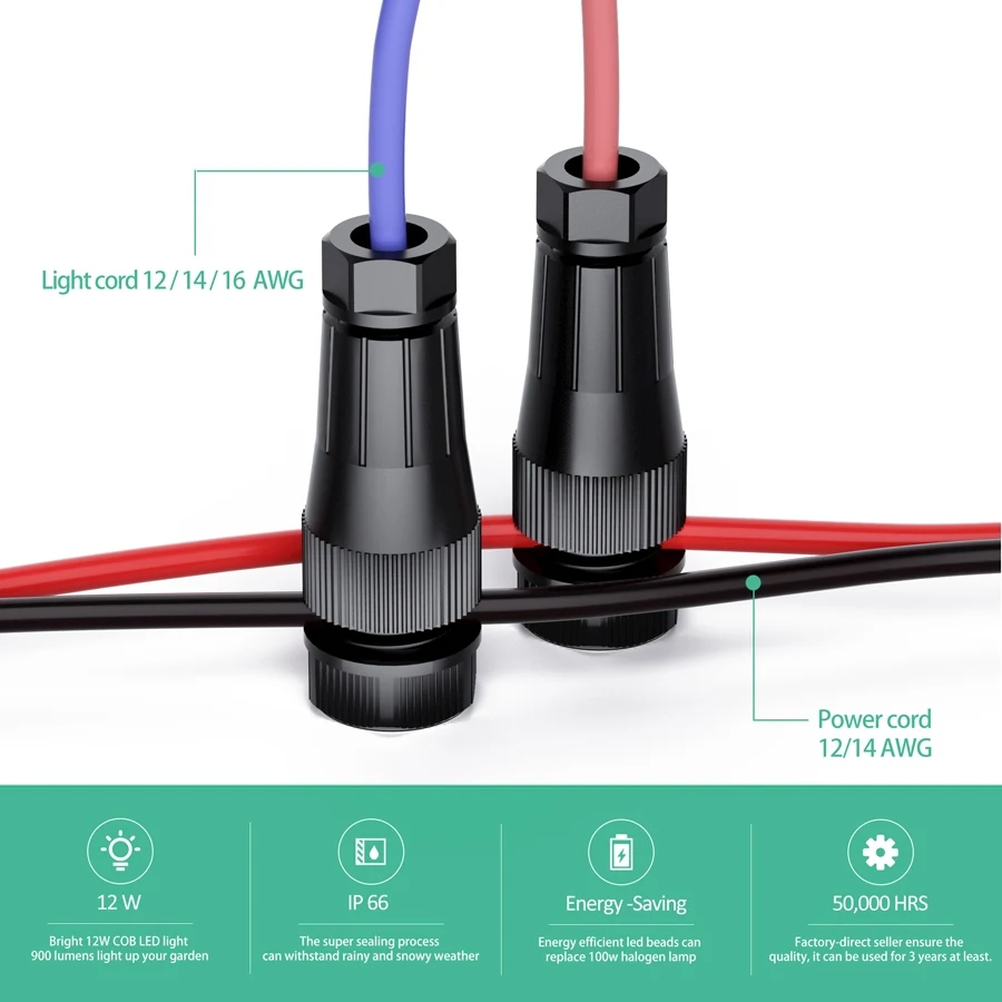 LowVoltageLandscapeLightingConnectorWaterproofFastlockWireConnectorsforOutdoorPath
