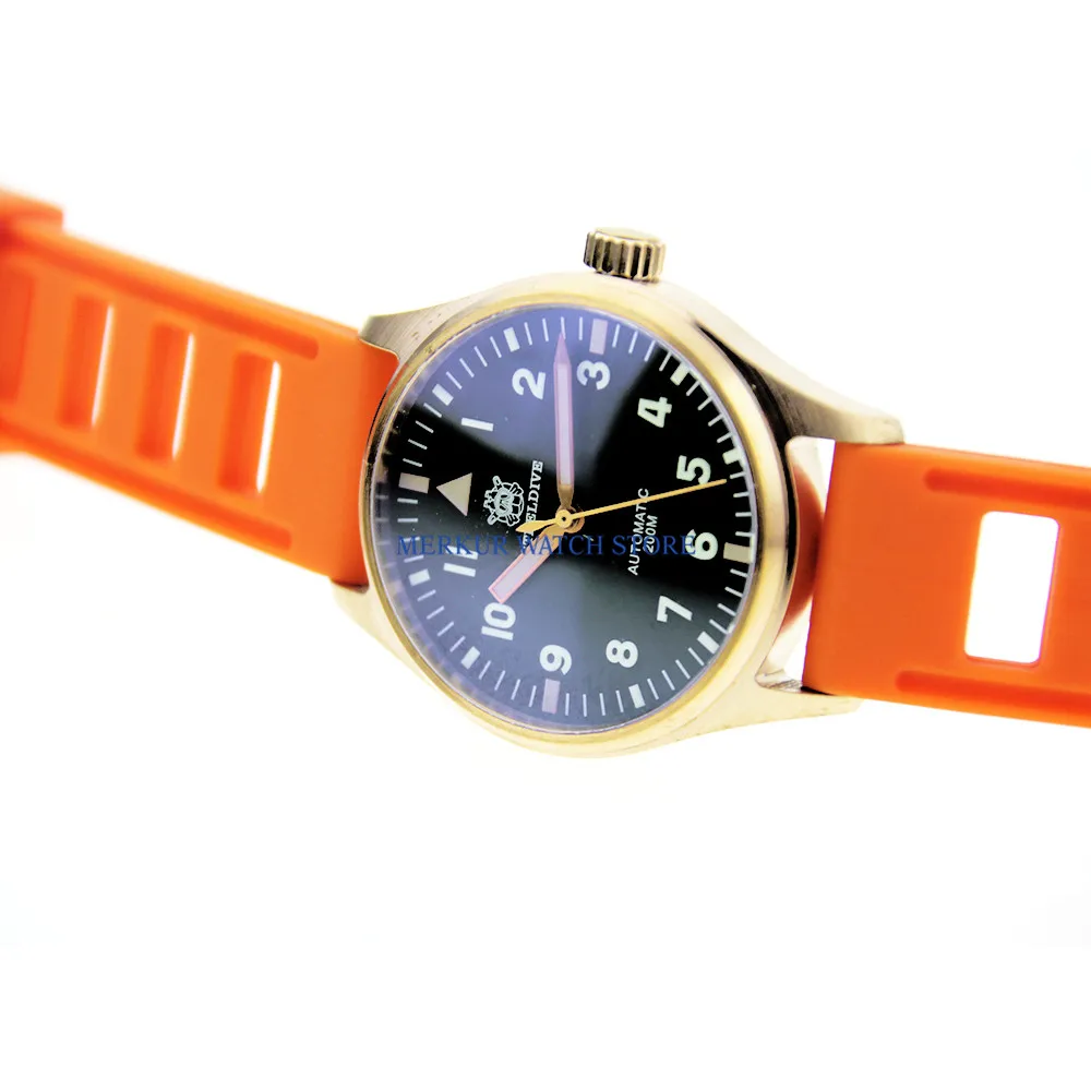 Mens NH35 Automatic Pure Bronze Diver Steel Dive Watch 200m fLIEGER Super LumiNova b-uhr pILOT wATCH