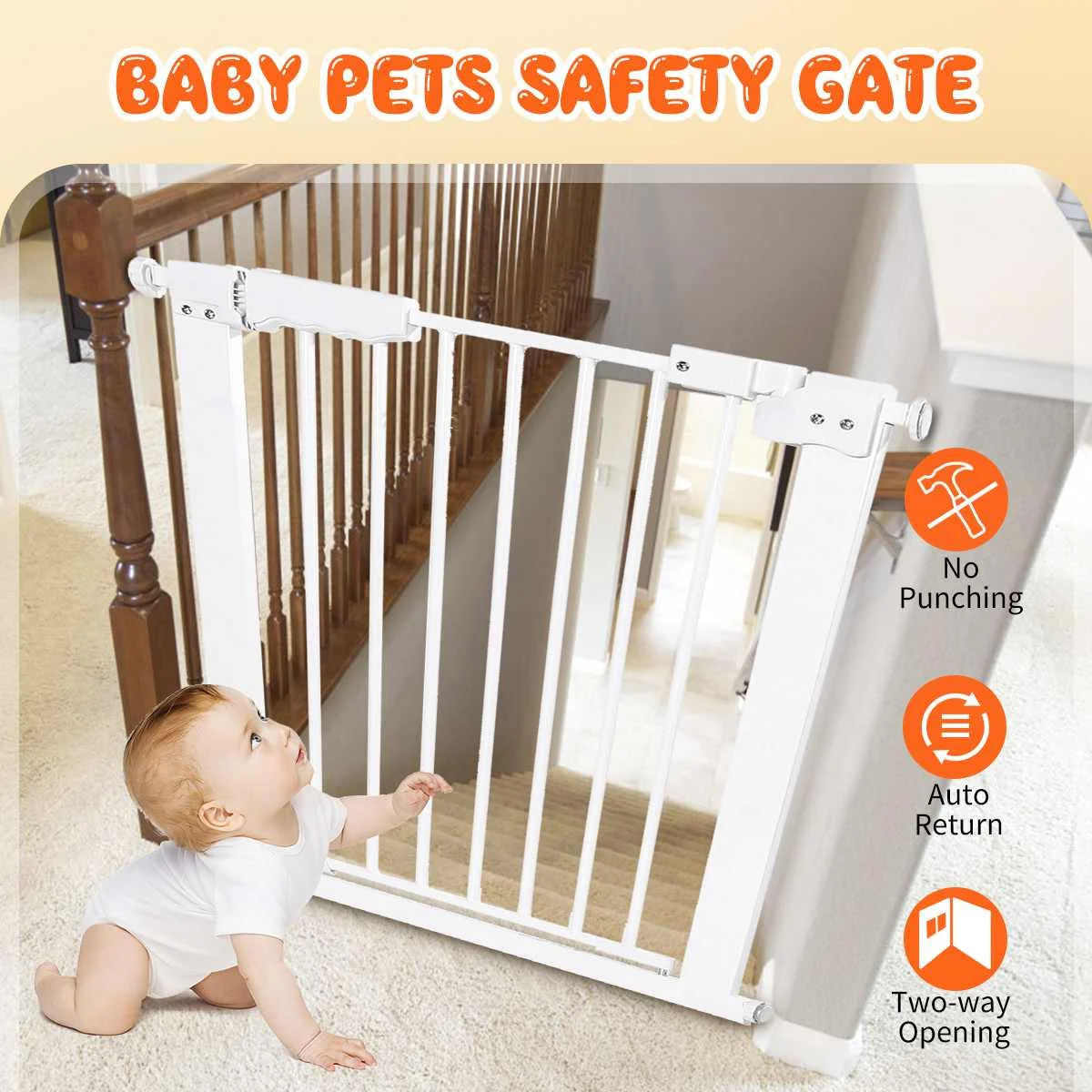 Eenvoud legaal achterzijde Verstelbare Baby Veiligheid Deur Poort Pet Hond Kat Hek Trap Deur Metalen  Hoge Sterkte Ijzeren Poort Voor Kinderen Veiligheid Beschermen 61  70.9Cm|Poorten & Deuropeningen| - AliExpress