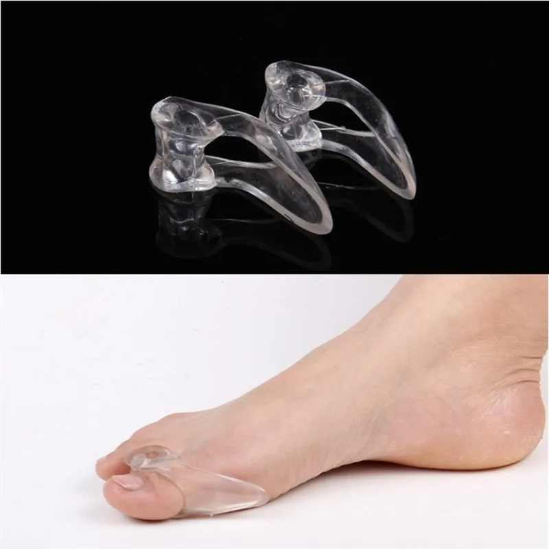 1pair Silicone Gel Foot Toe Separator Hallux Valgus Corrector Orthopaedic Foot Protector Bunion Adjuster Feet Care Massager