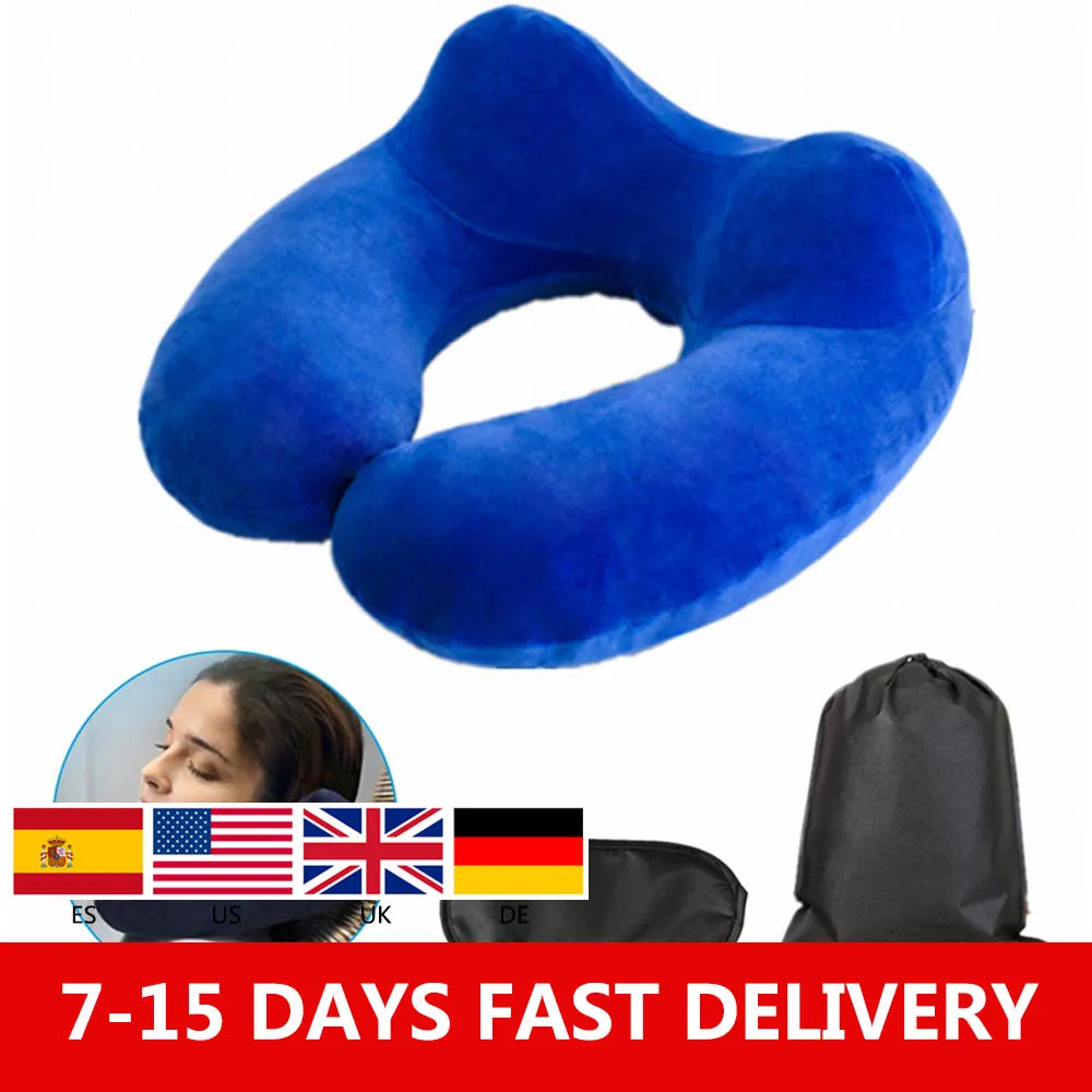 Urijk U Shape Travel Pillow for Airplane Inflatable Neck Pillow Travel