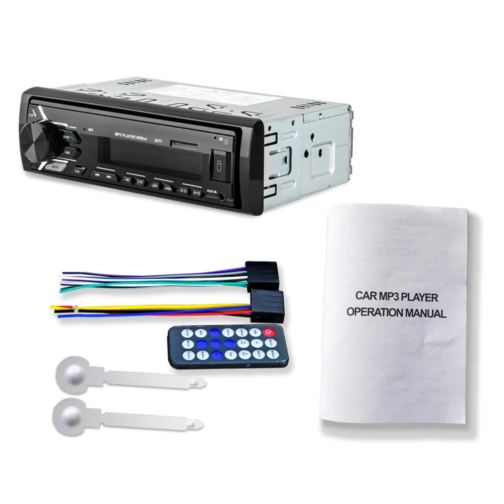 3077 Bluetooth Авто mp3-плеер мультимедийная система 87,5-108,0 МГц fm-радио с пультом дистанционного управления