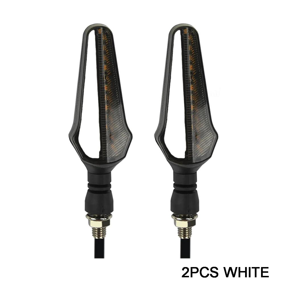 2PCS White 2/4 шт 12В водить мотоцикл сигнала поворота Стоп-сигнал индикатор светильник мигалка для Kawasaki ninja 300 400 650 Z400 Z125 Z900 - Цвет: 2PCS White