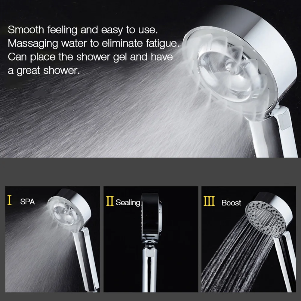 Модный двухсторонний душ водосберегающий Круглый ABS хром усилитель гибкость Ванна Душ высокого давления ручной