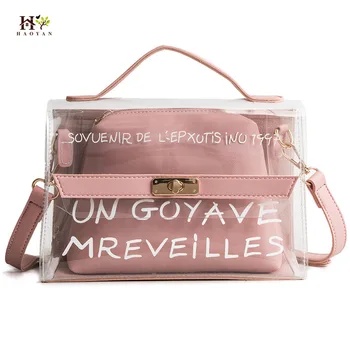 

2020 Brand Ladies Shoulder Bag Transparent Handbag Transparent PVC Jelly Small Female Bag Messenger Bag Clutch Bag