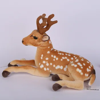 

70cm Lying elk giraffe Sika deer with angle Simulated Stuffed Animals model Kids mount Christmas decorat Plush Children toy gift