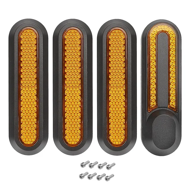 Electric Scooter Reflector Night Warning Prismatic For-Xiaomi M365 Pro Pro2 1S Front Rear Safety Reflective Parts Warning Light Yellow