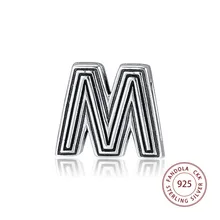 DIY Бусины Fit Pandora браслет рефлексионы буквы M очаровательные клипсы бусины из стерлингового серебра 925 Подвески для изготовления ювелирных изделий perles kralen