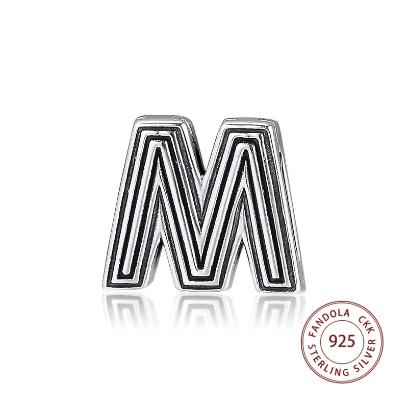 

DIY Beads Fit Pandora Bracelet Reflexions Letter M Clip Charm 925 Sterling Silver Bead Charms for Jewelry Making perles kralen