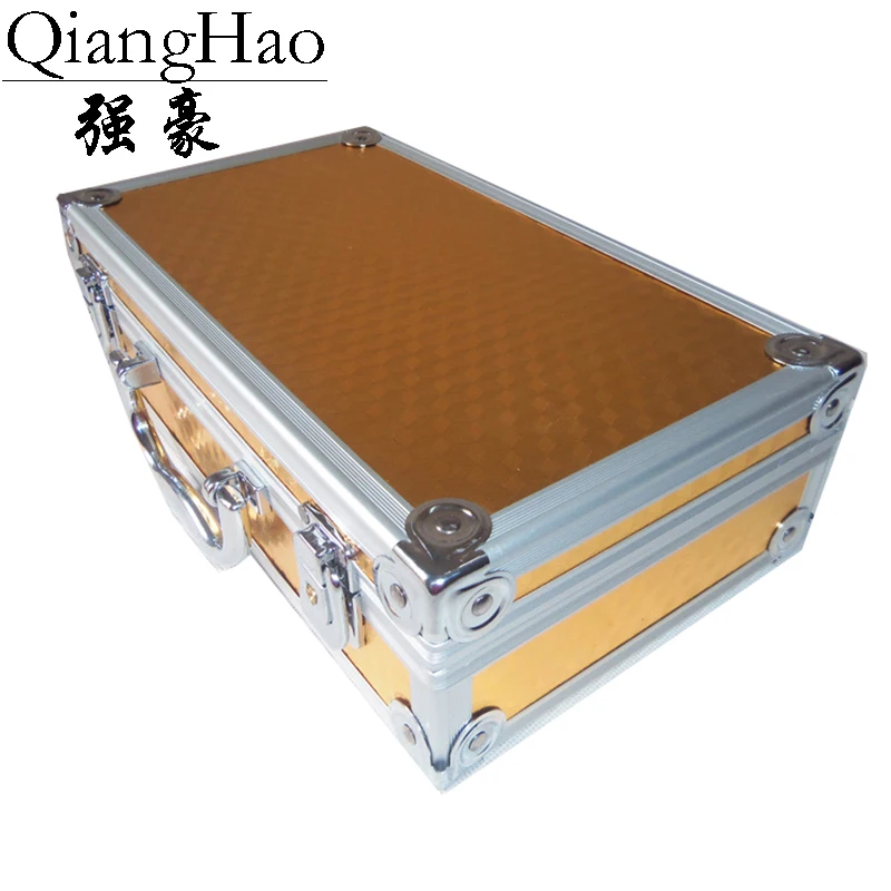

300*170*80mm Toolbox Aluminum Tool Box Portable Instrument Storage Case with Sponge Lining Handheld Impact Resistant Suitcase