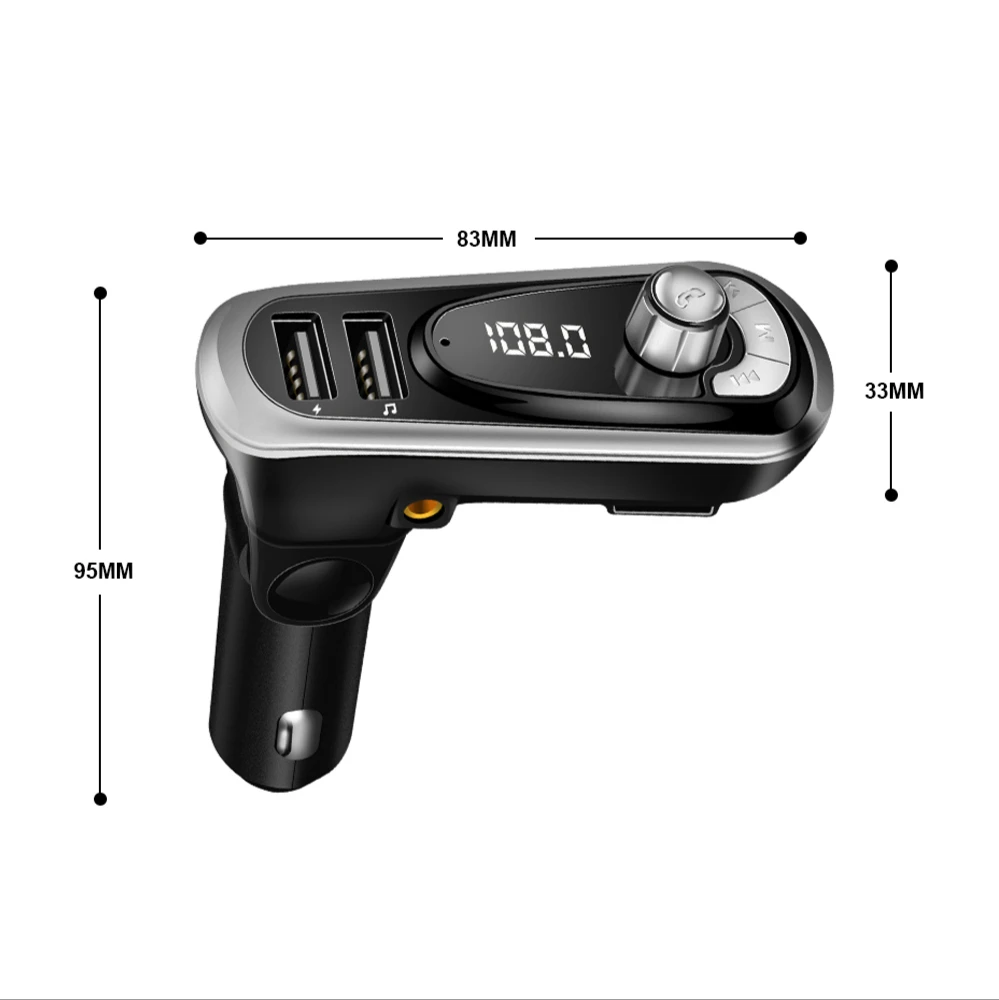 AOSHIKE FM передатчик Rotatabl Bluetooth автомобильный комплект свободные руки беспроводной