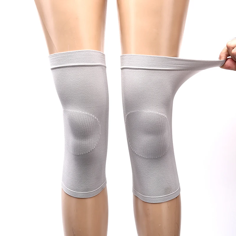Knee Support Protector 2Pcs Leg Arthritis Injury Gym Sleeve Elasticated Bandage Knee Pad Charcoal Knitted Kneepads Warm