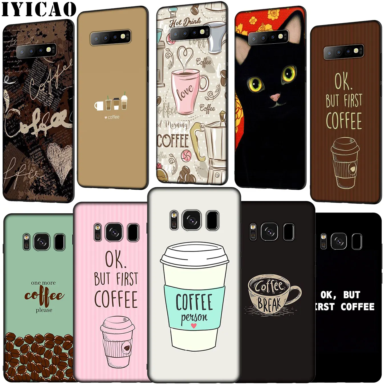 IYICAO book Time for coffee Cat Soft Silicone Phone Case Samsung Galaxy S20 Ultra S10 Lite S9 S8 Plus S6 S7 Edge S10e Cover |