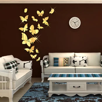 

Multi Butterfly Design Sliver Mirror Wall Sticker Home Diy Acrylic Wall Stickers Bedroom 37*55cm Room Decoration Wallpaper B