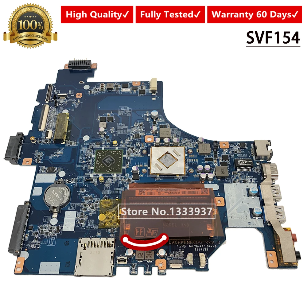 Материнская плата A2011341A для SONY SVF154B1ET SVF154 HKB Материнская плата ноутбука DA0HKBMB6D0