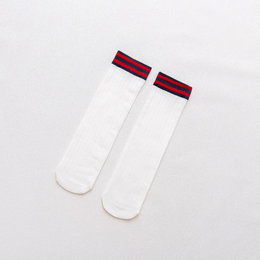 05 New Stack Striped Women Socks Autumn Winter Double Needle Ladies Funny Socks Without Heels Japanes Korean Style Calcetines 125 - Color: 05