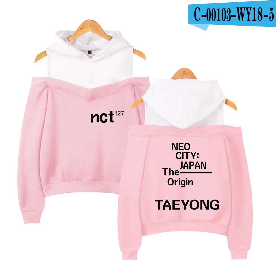 NCT 127 Женская Сексуальная толстовка с открытыми плечами в Корейском стиле, толстовки в стиле хип-хоп, уличная одежда, свитер для женщин, пуловер, Прямая поставка - Цвет: 7