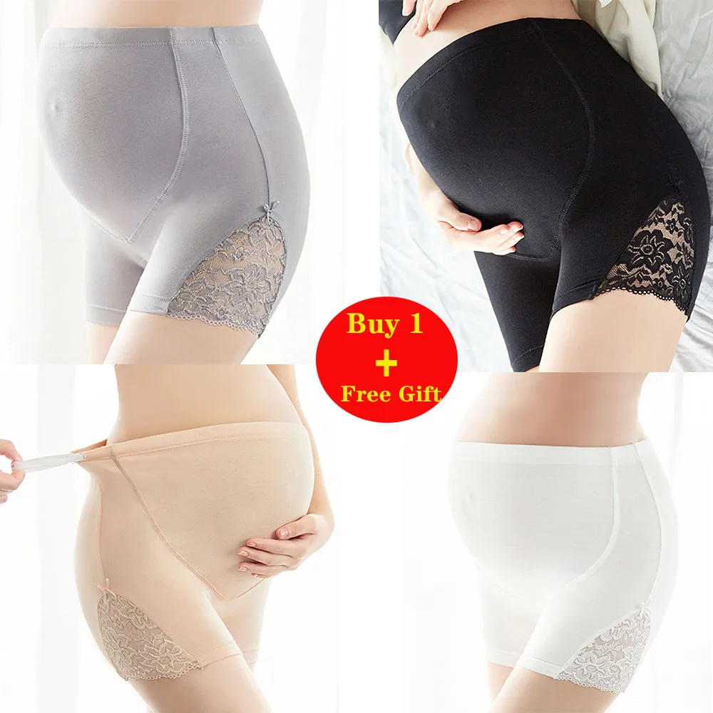 Maternity Underwear Leggings Short  Safety Pants Lace Trim Soft Adjustable Waist Pregnancy Clothes Ropa Mujer Embarazada Premama