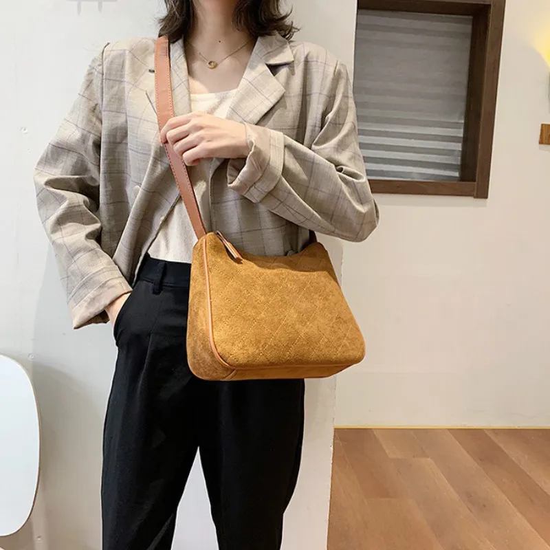 Winter Shoulder Bag Female 2019 New Luxury Vintage Designer Brand Messenger crossbody Frosted Suede Fashion Women Handbag | Багаж и сумки